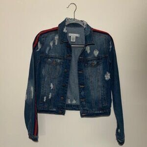 Almost Famous Women's Trucker Americana Street Y2K‎ Denim Jean Jacket - Size XS
